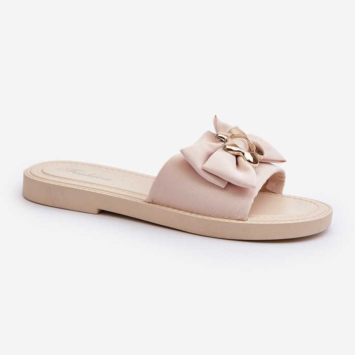 Infradito Da Donna Con Fiocco Beige Arsicada 1