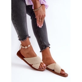 Pantofole piatte da donna Big Star NN274078 Beige 1
