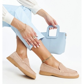 Scarpe in pelle scamosciata beige di Rumay 1