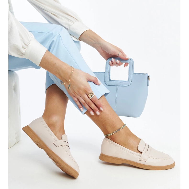 Mocassini Nawrah classici beige chiaro 1