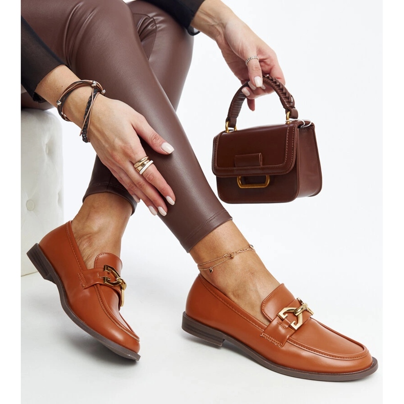 Mocassini marroni con fibbia Lea marrone 1
