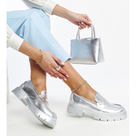 Mocassini in ecopelle argento Mladenka d'argento 1