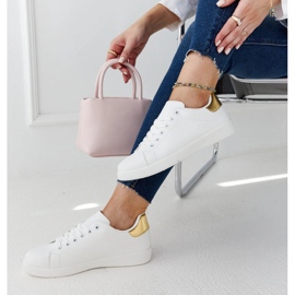 Sneaker Birikti bianche con plateau bianco 1