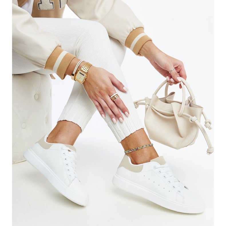 Sneakers bianche con plateau Ariam bianca 1
