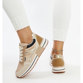 Sneakers platform beige con strass Mauli 1