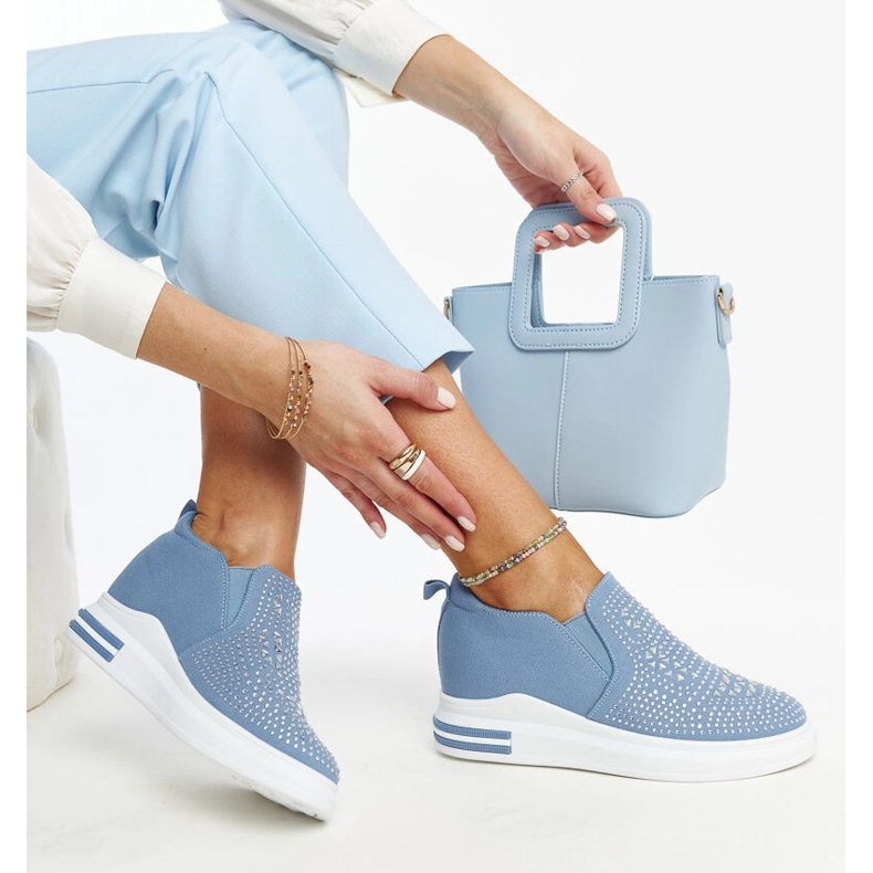 Sneakers con zeppa Fossacesia blu 1