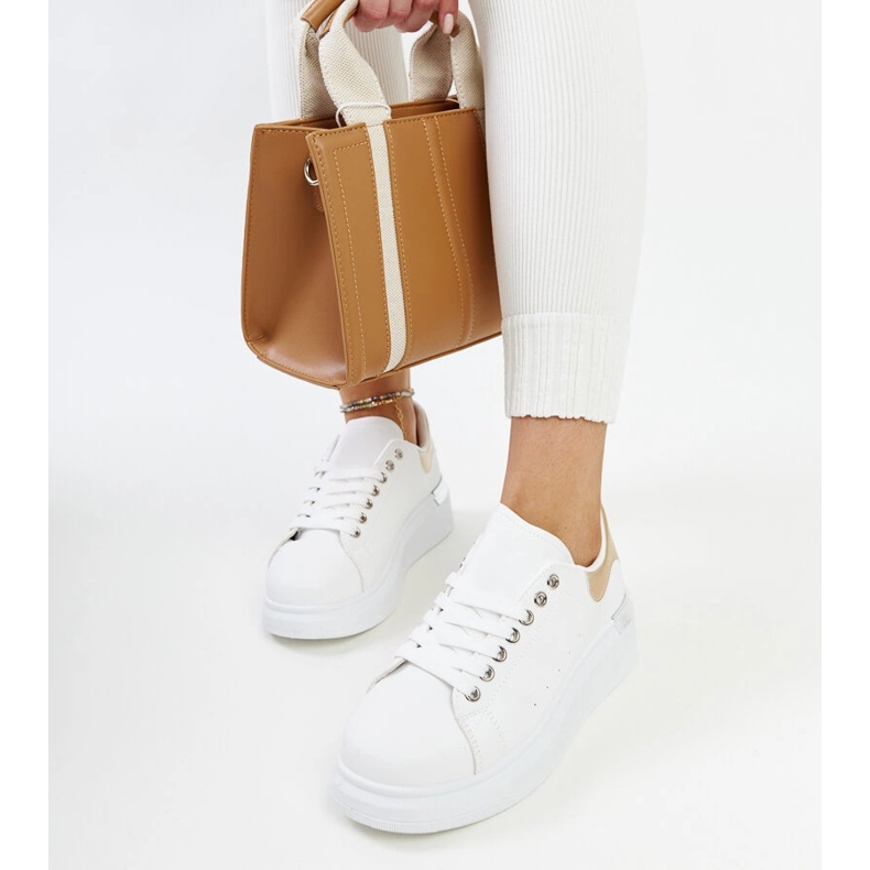Scarpe sportive bianche con inserto Meriana oro bianco 2