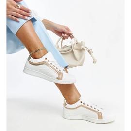 Sneakers platform Amala bianche e dorate bianco 1