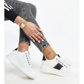 Sneaker bianche e nere con spessa suola Finestra bianca 1
