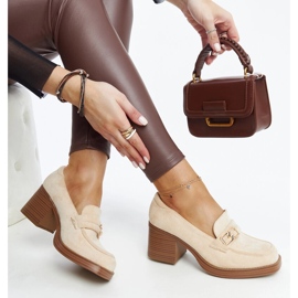 Décolleté Aludra beige chiaro con tacco alto 1