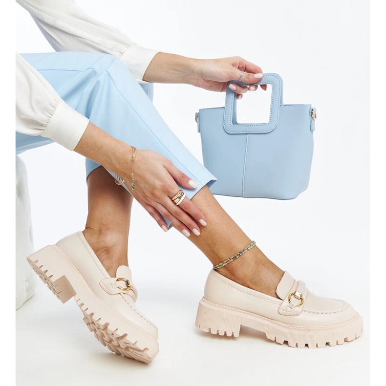 Mocassini beige con fibbia Lasima 1