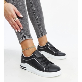 Sneakers nere traforate con glitter Zorka nero 1