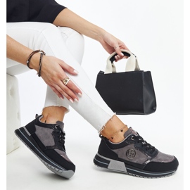 Sneakers con plateau nere e grigie di Sinika nero 1