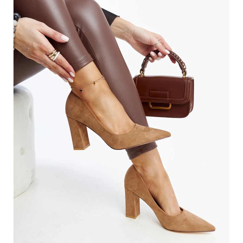 Décolleté marroni con tacco alto di Leea marrone 1