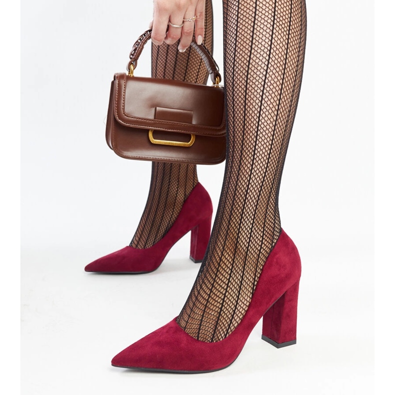 Décolleté bordeaux con tacco alto di Leea rosso 1