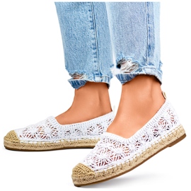 Espadrillas da donna in pizzo bianco bianca 2