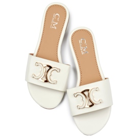 Infradito da donna eleganti bianche con decorazione bianca 1