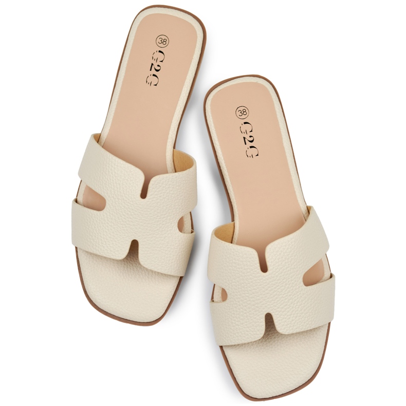 Ciabatte da donna casual classiche beige 1