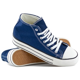Sneakers alte blu navy con suola spessa 1