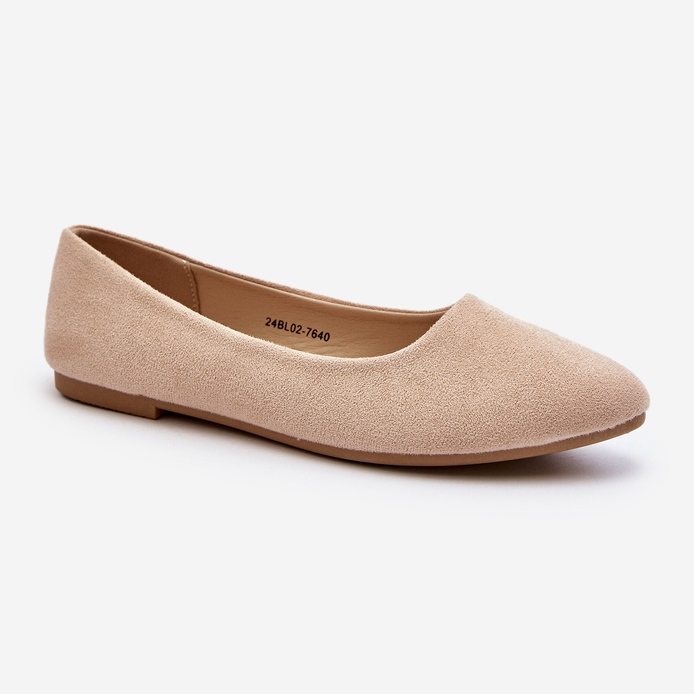 Ballerine da donna in pelle scamosciata Beige Kommia 1