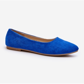 Ballerine da donna in pelle scamosciata Blu Kommia 1