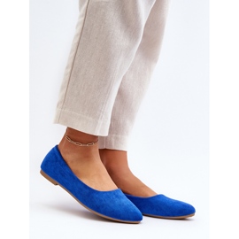 Ballerine da donna in pelle scamosciata Blu Kommia 2