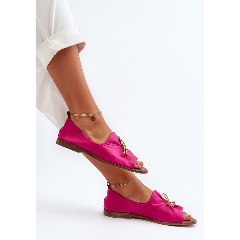 Ballerine da donna in pelle Zazoo 2660 Fucsia rosa 1