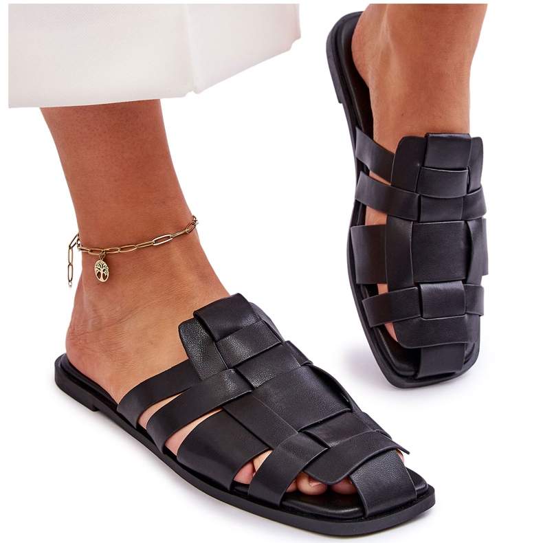 Pantofole di eco-inangole femminile nere nero 5