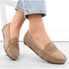 Comodi mocassini da donna in camoscio beige Big Star NN274930 1