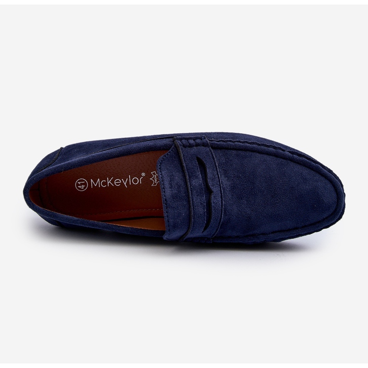 Mckeylor Mocassini da uomo in ecopelle scamosciata, Blu Navy 1
