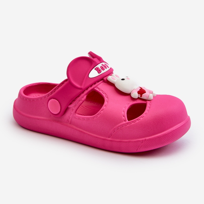 Ciabatte per bambini in schiuma con decoro ople fucsia rosa 2