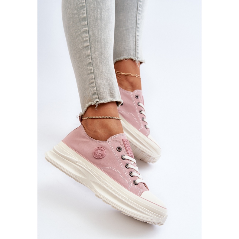 Scarpe da ginnastica da donna con suola massiccia Big Star NN274129 Rosa 1