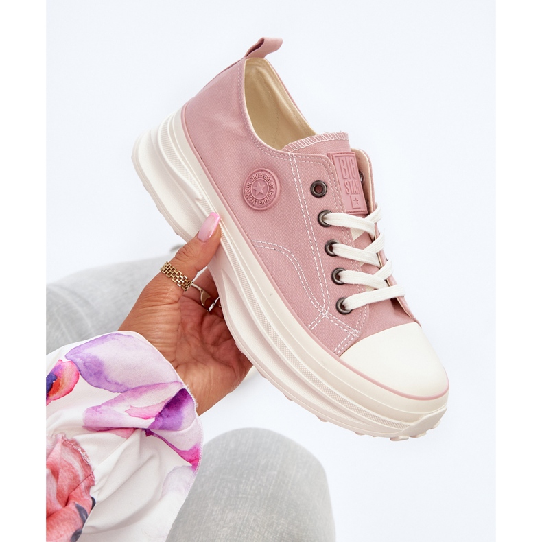 Scarpe da ginnastica da donna con suola massiccia Big Star NN274129 Rosa 2