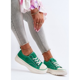 Scarpe da ginnastica da donna con suola massiccia Big Star NN274130 Verde 1