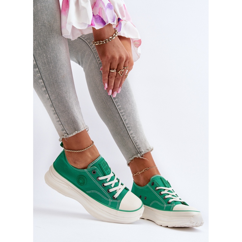 Scarpe da ginnastica da donna con suola massiccia Big Star NN274130 Verde 1