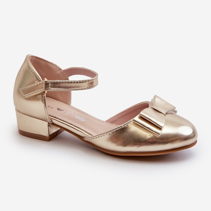 Ballerine da bambina con fiocco Andarifa color oro d'oro 1