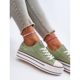 Sneakers Da Donna Con Suola Spessa Lee Cooper LCW-24-31-2217 Verde 2