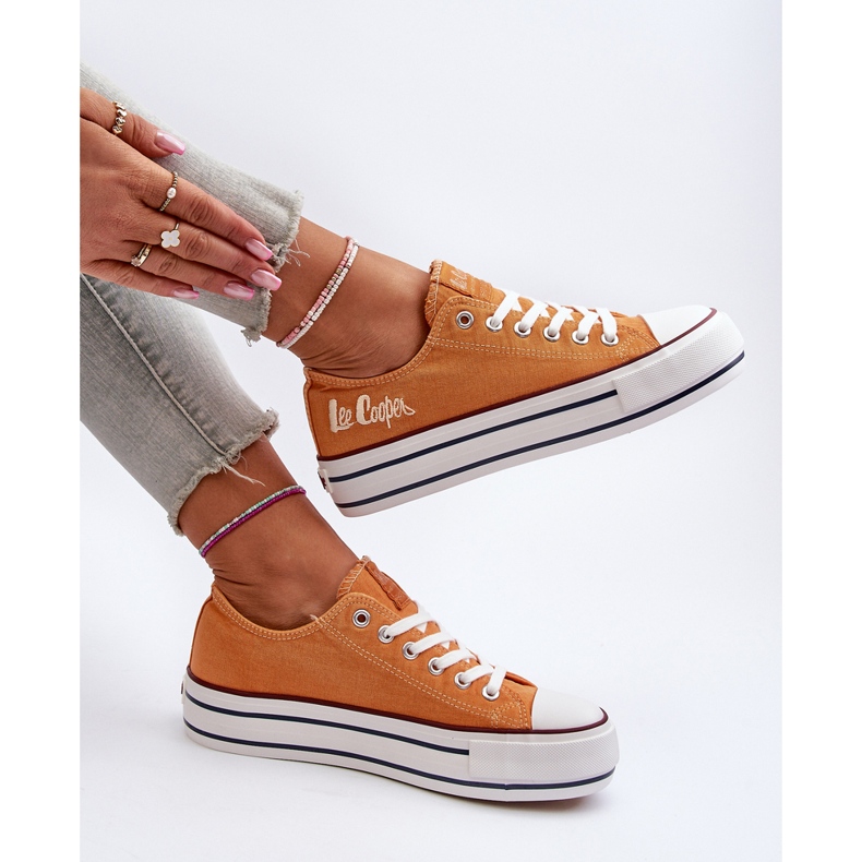 Sneakers da Donna Con Suola Spessa Lee Cooper LCW-24-31-2216 Arancione arancia 2