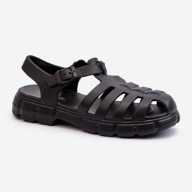 Sandali romani in schiuma da donna neri Gasaria nero 1