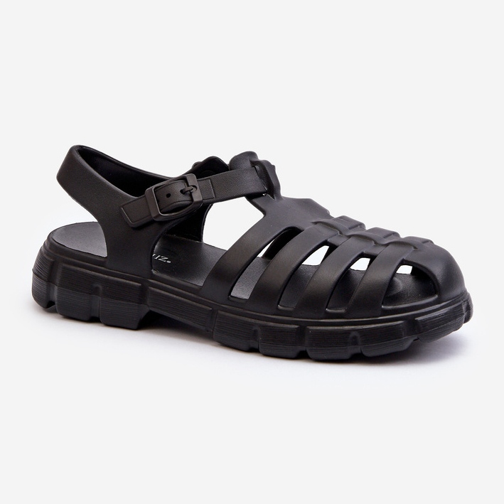 Sandali romani in schiuma da donna neri Gasaria nero 1