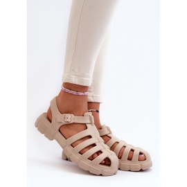 Sandali romani in schiuma da donna Beige Gasaria 2