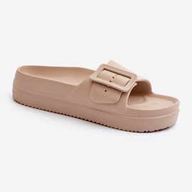 Infradito da Donna in Schiuma con Plateau e Fibbia Big Star NN274A666 Beige 2