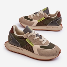 Scarpe sportive Sneakers da uomo Memory Foam System Big Star NN174345 Cachi verde 1