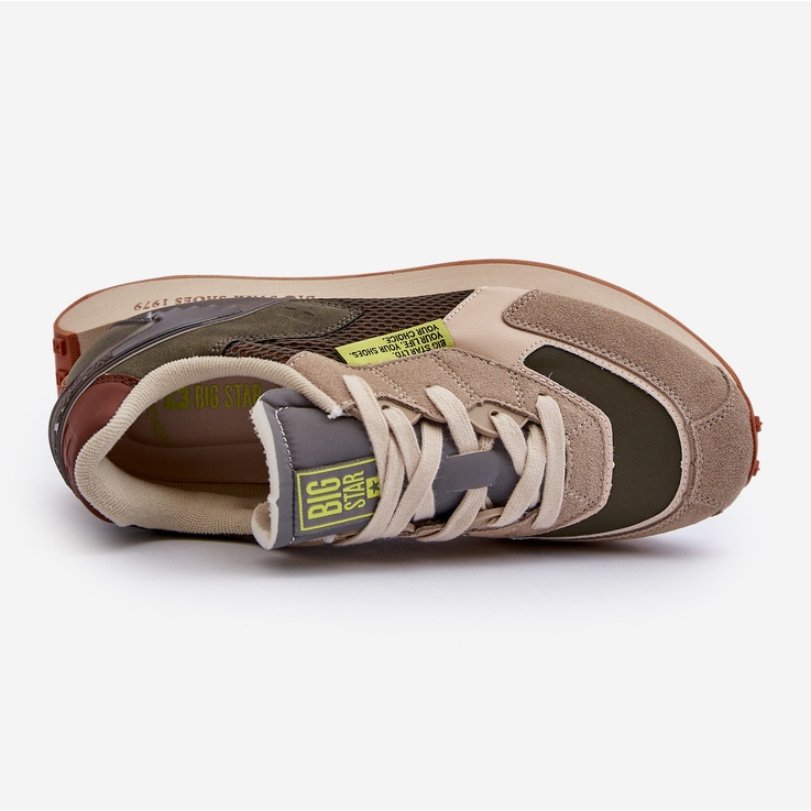 Scarpe sportive Sneakers da uomo Memory Foam System Big Star NN174345 Cachi verde 2
