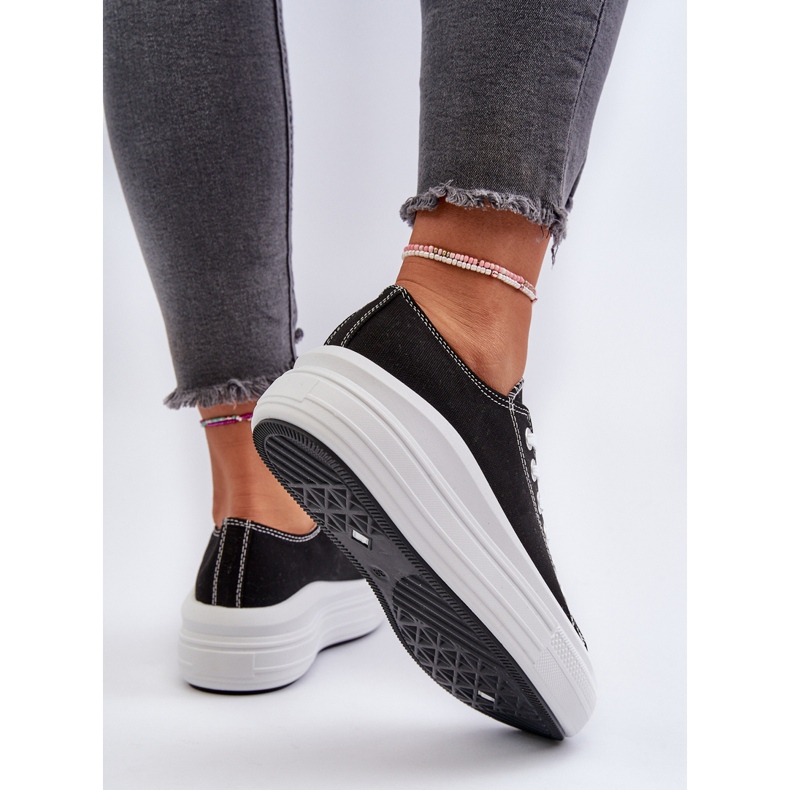 Scarpe da ginnastica da donna su un'enorme piattaforma nera Amyete nero 2