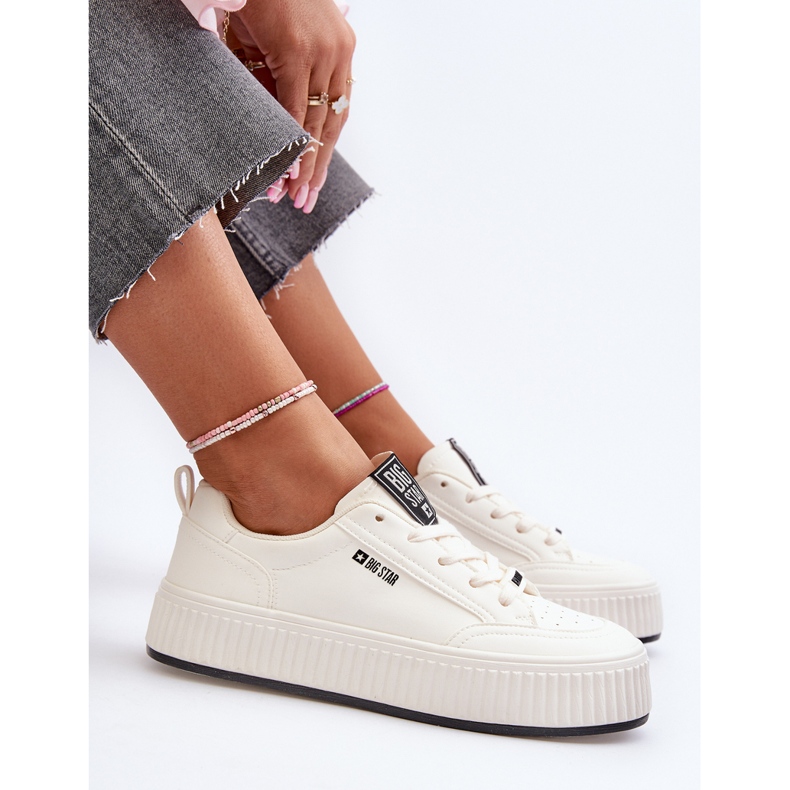Sneakers con plateau da donna Big Star NN274254 Bianco 1