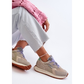 Scarpe da ginnastica da donna sul sistema Memory Foam Big Star Platform NN274681 Beige 2