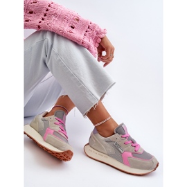 Sneakers da donna sul sistema Memory Foam Big Star Platform NN274680 Grigio-Rosa 2