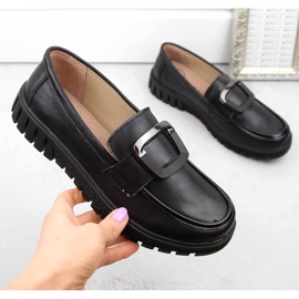 Scarpe da donna in pelle con tacco alto e plateau, nere Filippo DP6044 nero 1