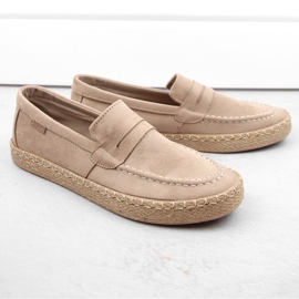 Scarpe da uomo, mocassini espadrillas slip-on, beige Big Star NN174049 1